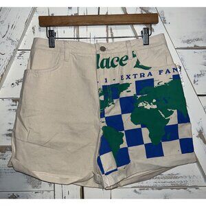 VANS W ECO POSITIVITY SHORTS Planet Beige Cotton Denim No Place Like Home SZ 29